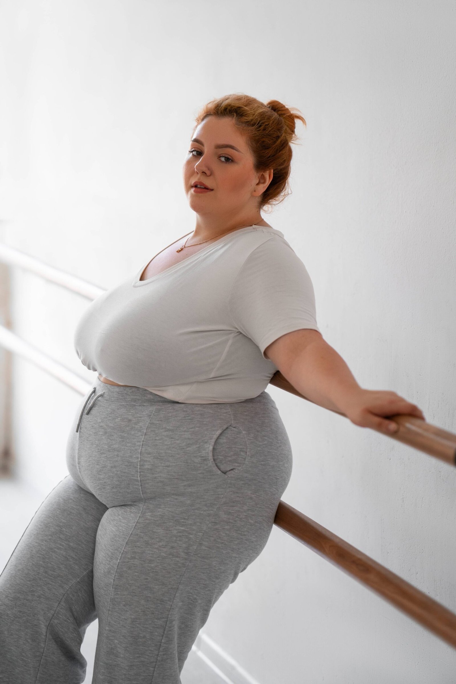 side-view-professional-plus-size-dancer-training